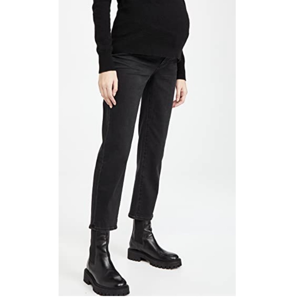 Paige maternity noella straight leg jeans black